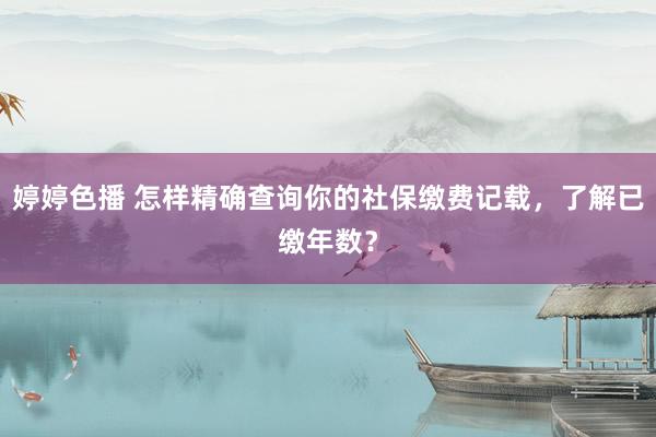 婷婷色播 怎样精确查询你的社保缴费记载，了解已缴年数？