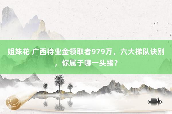 姐妹花 广西待业金领取者979万，六大梯队诀别，你属于哪一头绪？