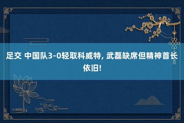 足交 中国队3-0轻取科威特, 武磊缺席但精神首长依旧!