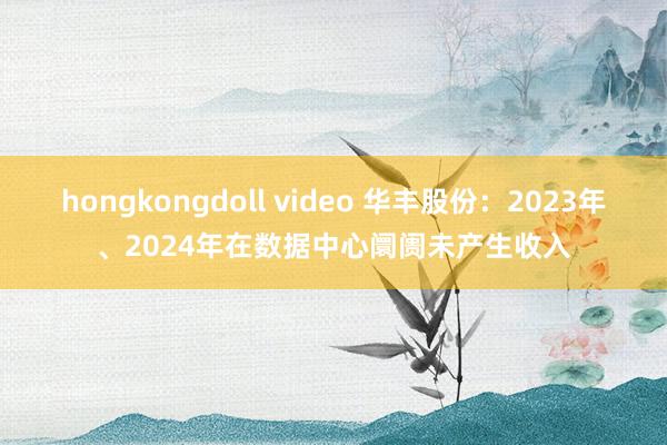 hongkongdoll video 华丰股份：2023年、2024年在数据中心阛阓未产生收入